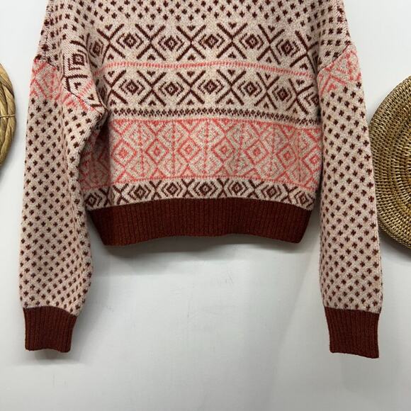 AEO American Eagle Cozy Pullover Mock Neck Cropped Knit Sweater Medium - Picture 4 of 6